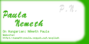 paula nemeth business card