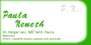 paula nemeth business card